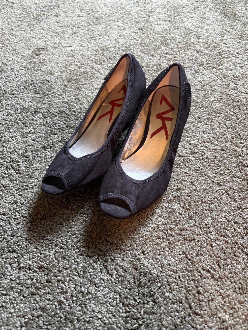 Anne Klein Black Peep Toe Pumps